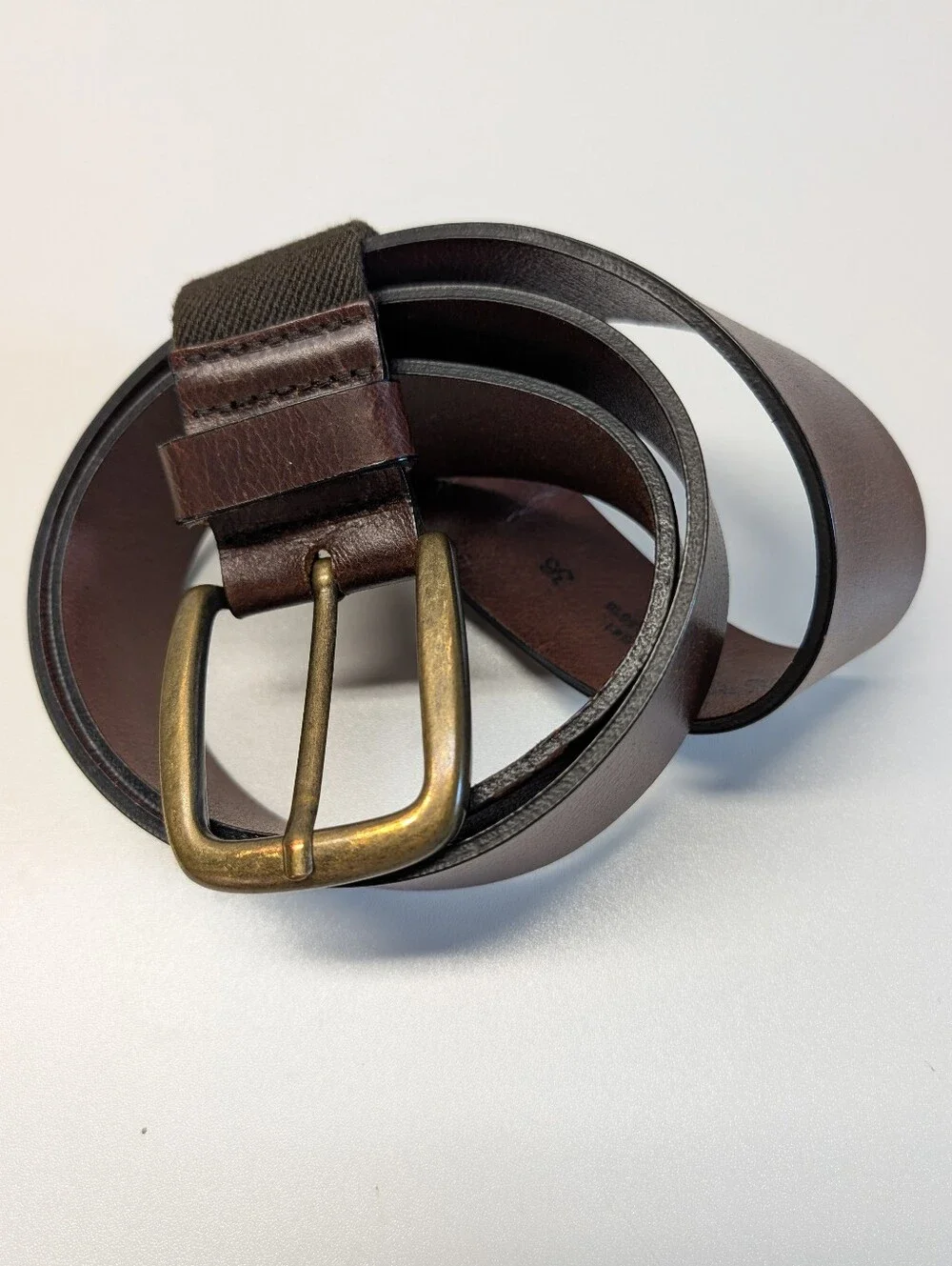 LL Bean Leather 1912 Stretch Jean Belt Size 36 EUC